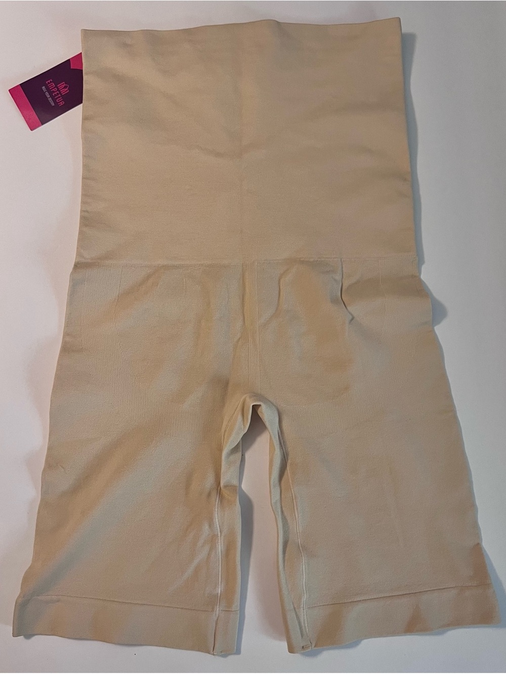 High-Waist Beige Shaping Shorts